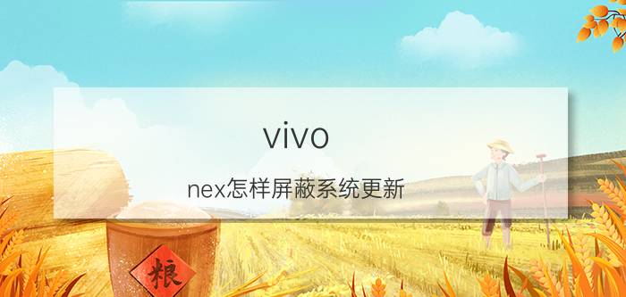 vivo nex怎样屏蔽系统更新 vivonex3s系统怎么不升级了？